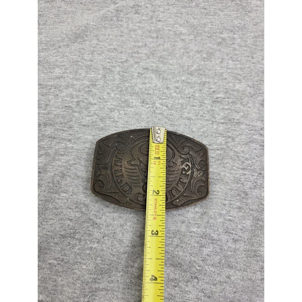 Vintage Wild Country Bull Longhorn Solid Brass Belt Buckle